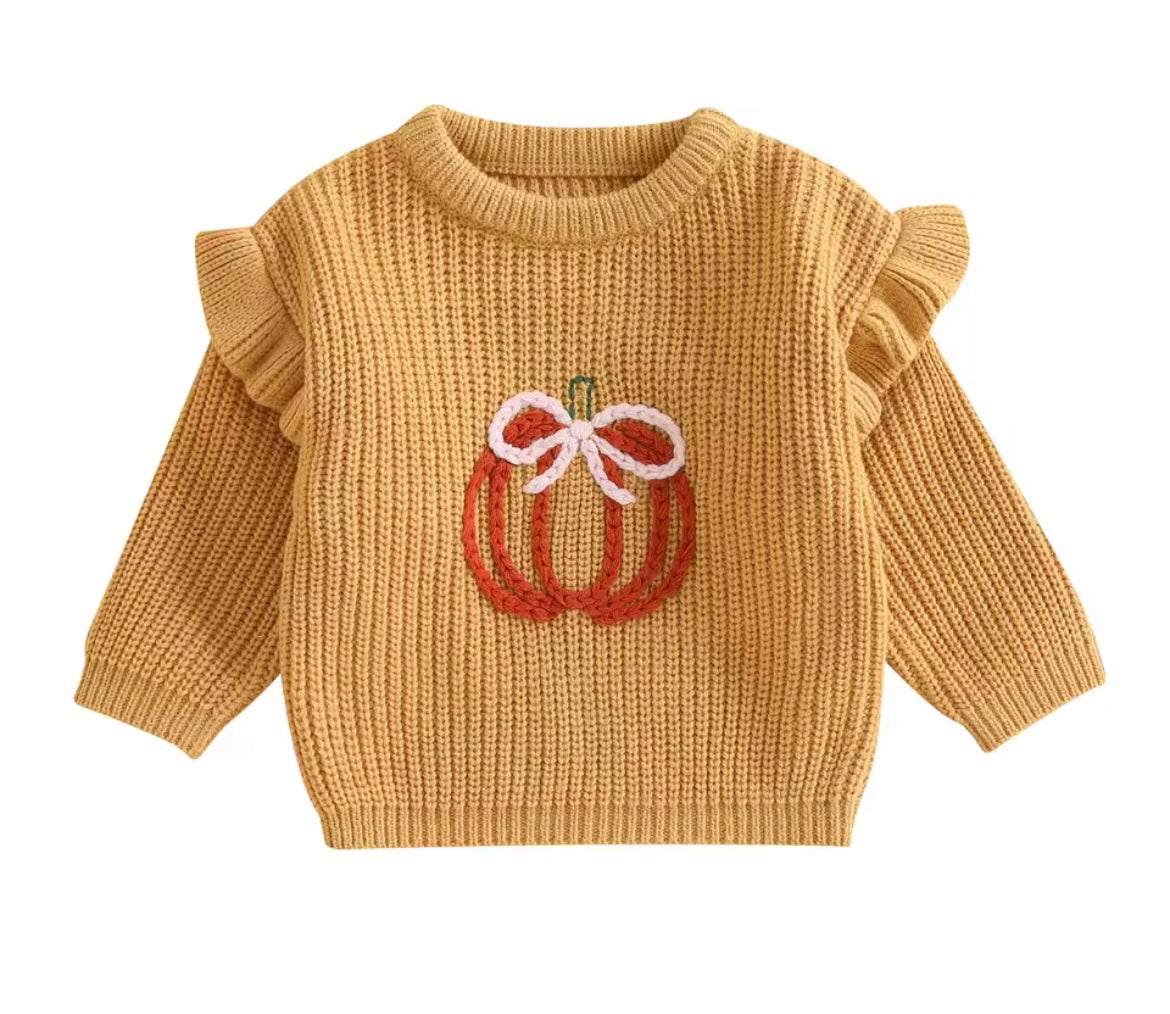 Pumpkin + Ribbon Sweater