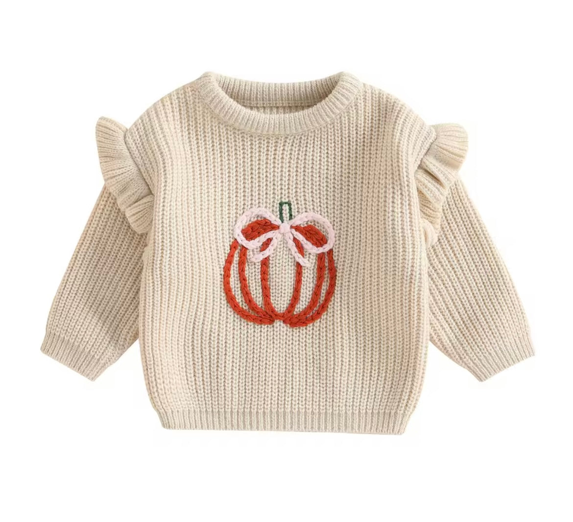 Pumpkin + Ribbon Sweater