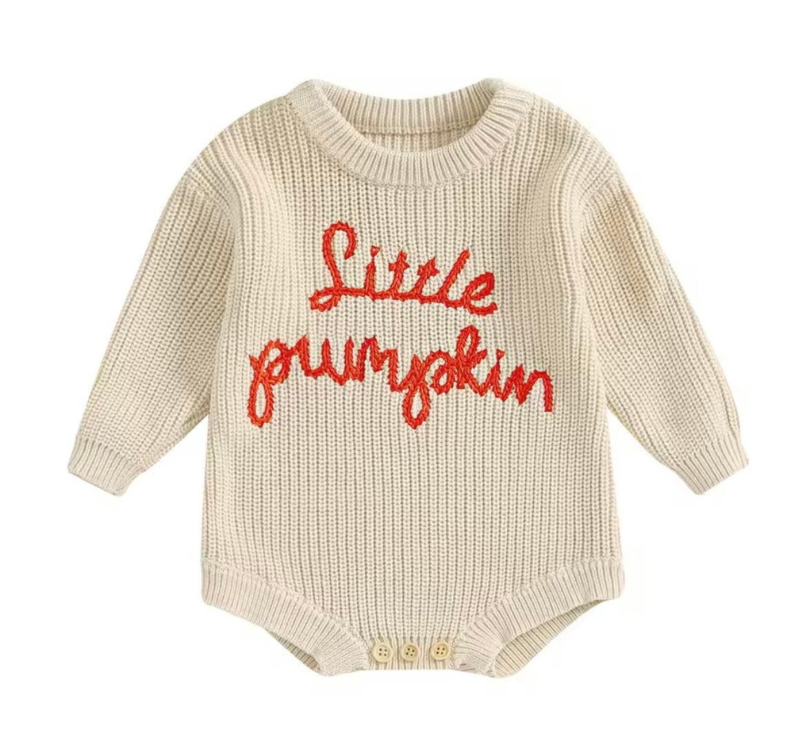 Little Pumpkin Sweater Romper - Pre Order