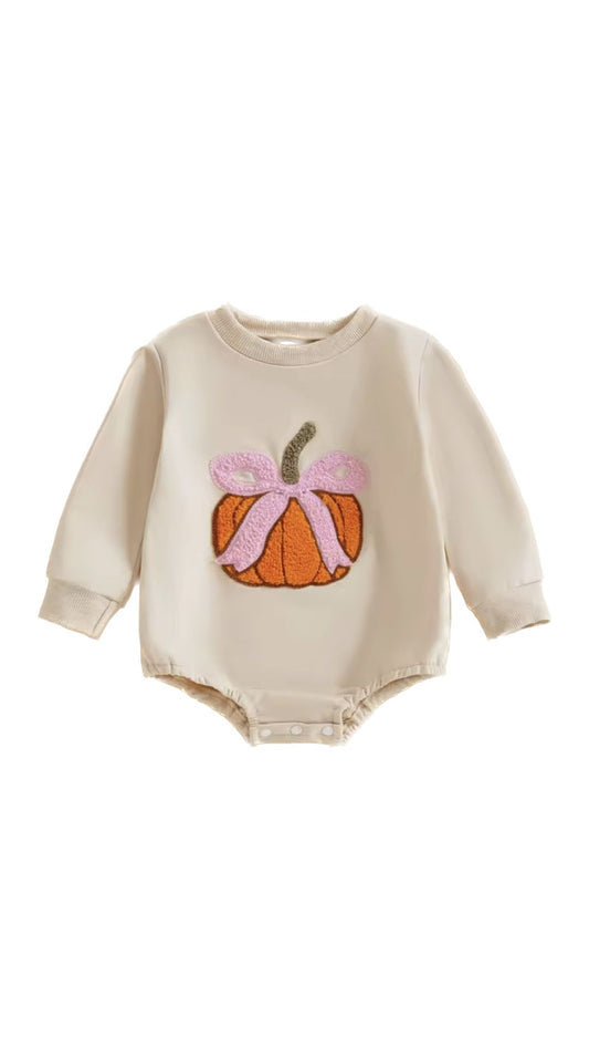 Pumpkin + Bow Romper - Pre Order