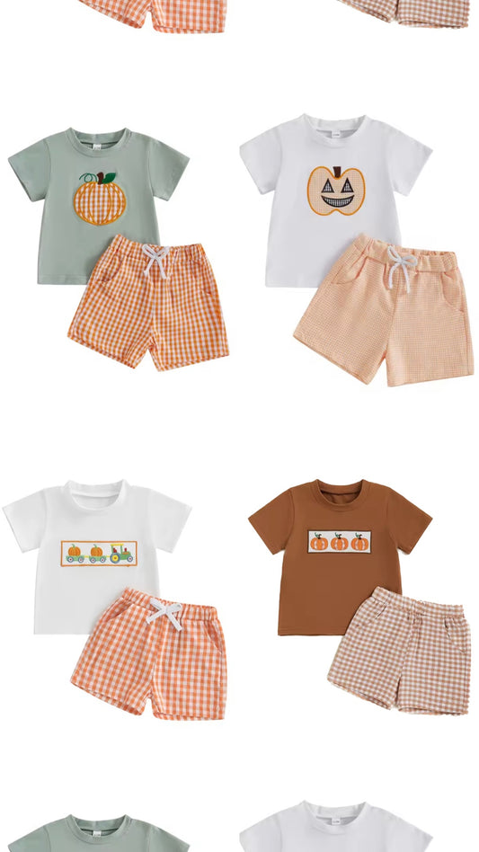 Pumpkin Plaid Set - Pre Order