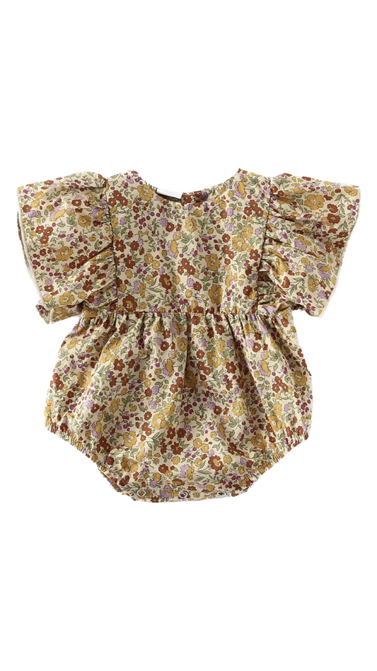 Flora Short Sleeve Romper - Pre Order