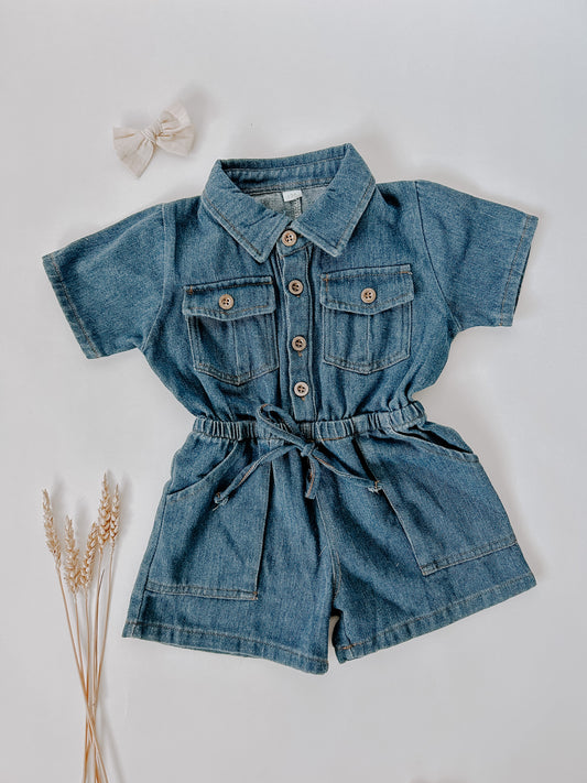 Micah Denim Romper - Pre Order