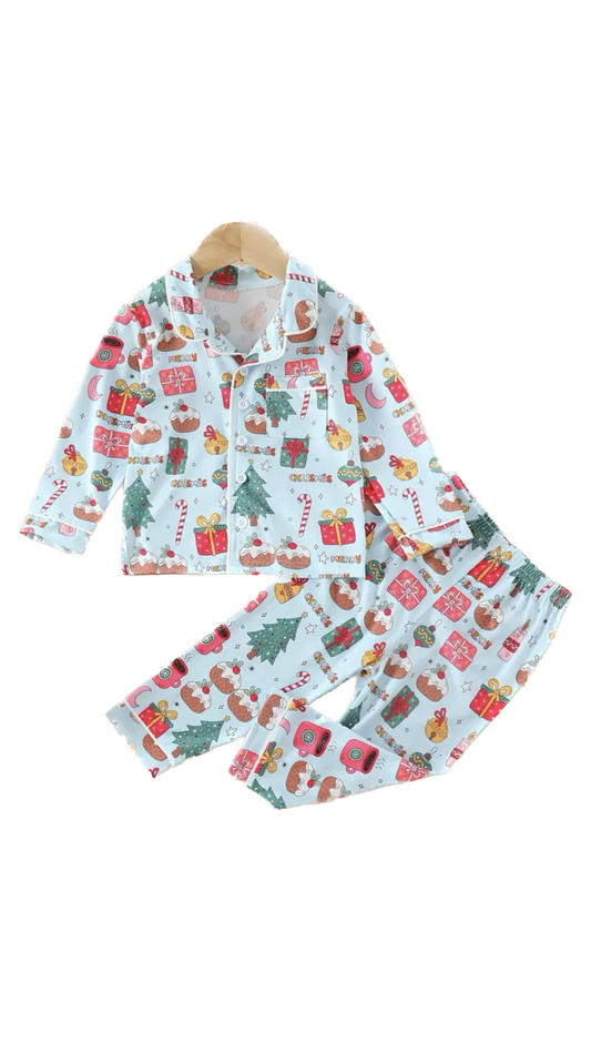 Blue Girly Holiday Pajama - Pre Order