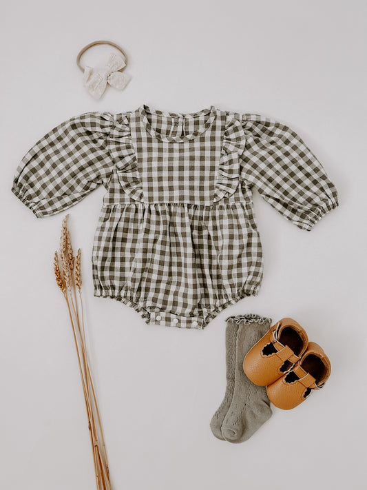Olivia Plaid Romper - Pre Order