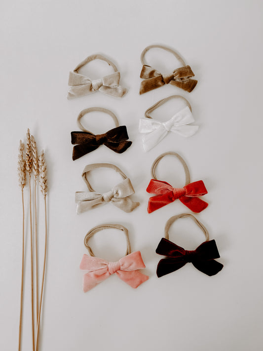 Baby Velvet Bows - 4 Pack - Pre Order