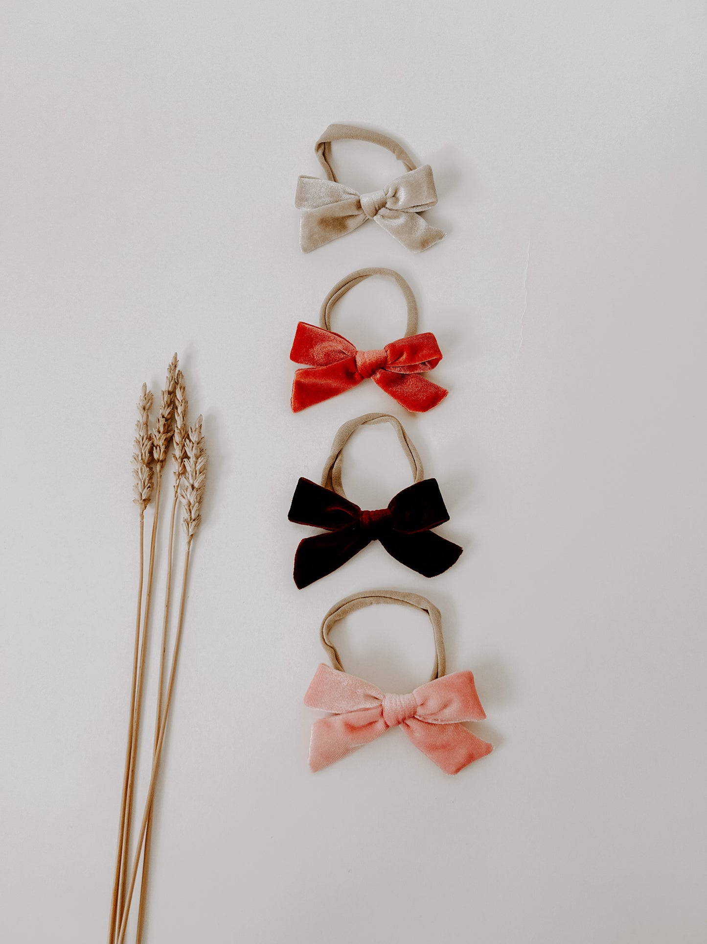 Baby Velvet Bows - 4 Pack - Pre Order