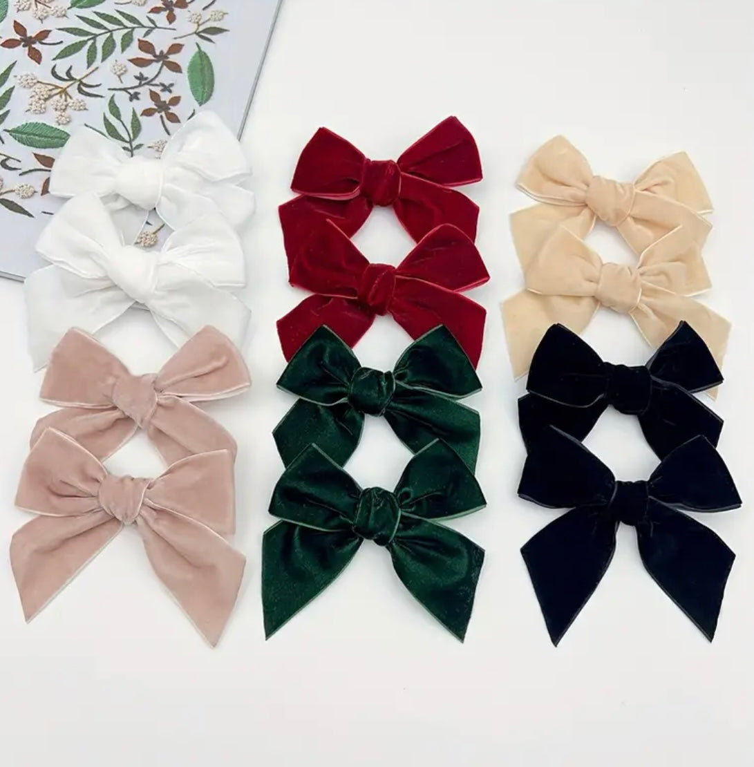 Velvet Bow Bundle - 6 Pair - Pre Order