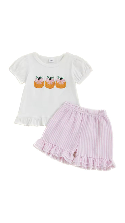 Pink Pumpkin Gingham Set - Pre Order