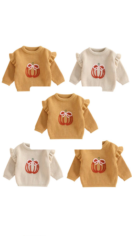 Pumpkin + Ribbon Sweater