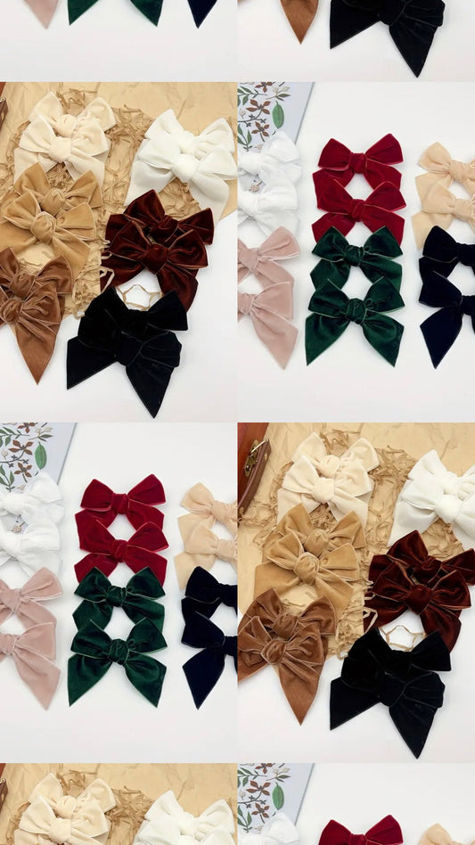 Velvet Bow Bundle - 6 Pair - Pre Order