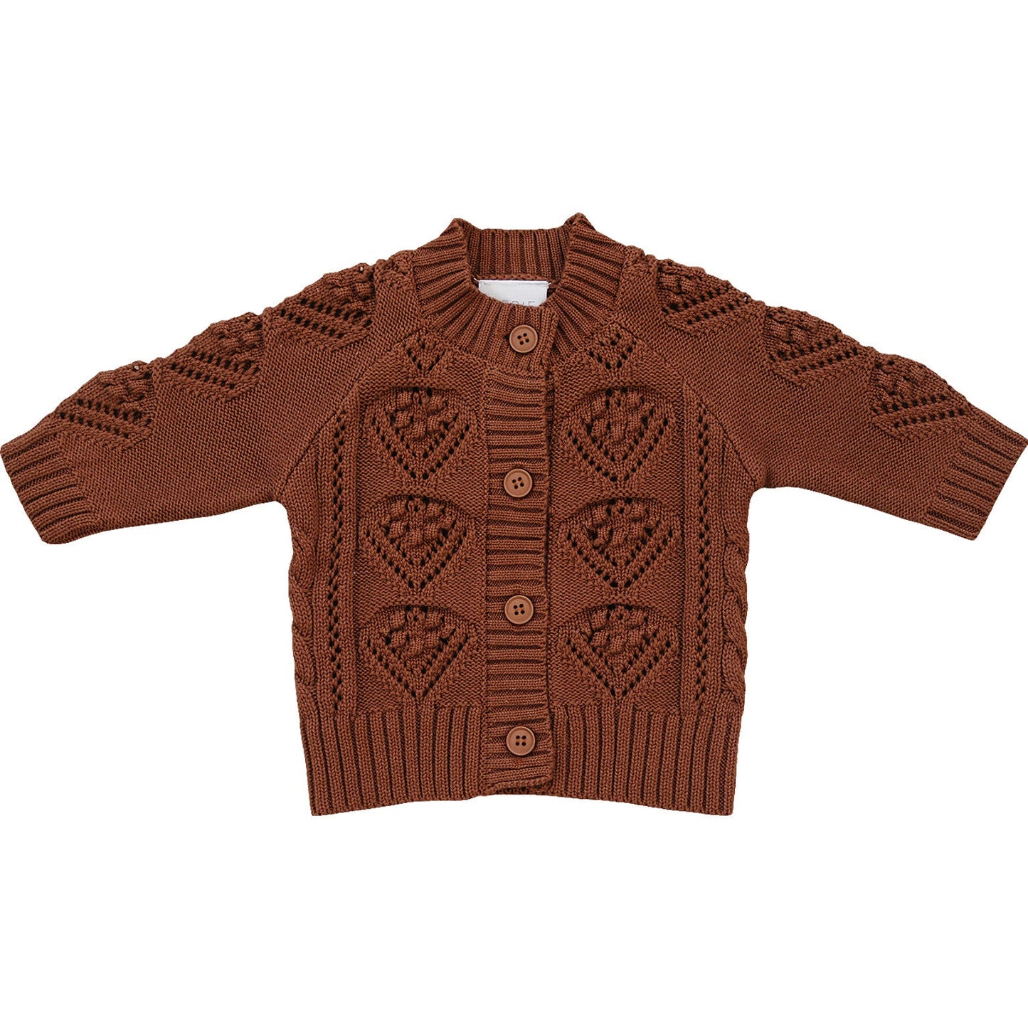 Dark Rust Cable Knit Cardigan