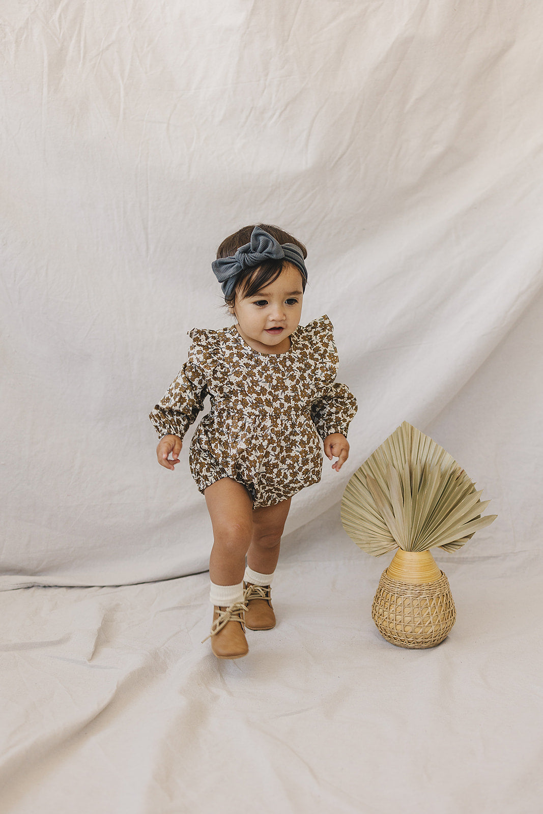 Magnolia Print Cotton Bubble Romper