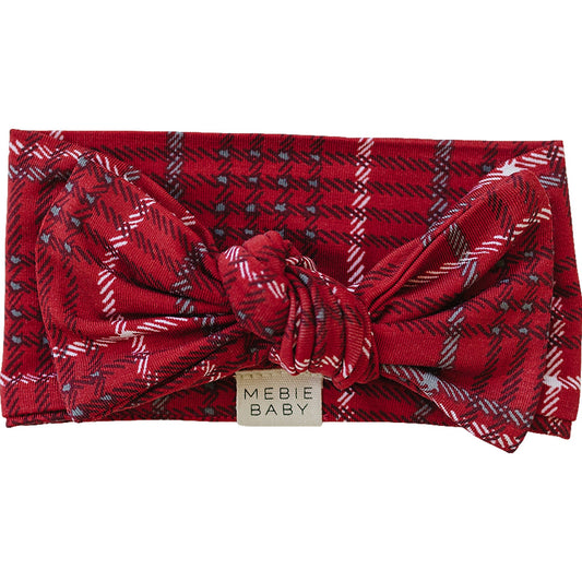 Red Plaid Bamboo Head Wrap